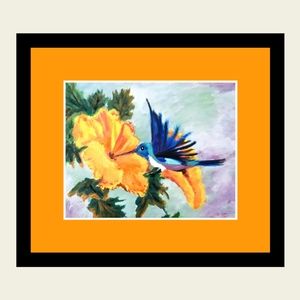 Hummingbird           in acrylic, LARGE 16 x 20